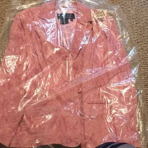 NWT,TERRY LEWIS,SIZE MEDIUM, SNAKE PRINT,BEAUTIFUL PINK,100%Leather,Lined Blazer